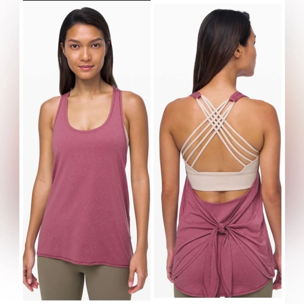 Llululemon Tied in Energy 2-in-1 Tank activewear criss cross tank top Sz 8